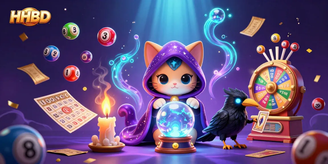 Engage with HHBD's magical gaming world featuring colorful lottery elements and mystic characters.