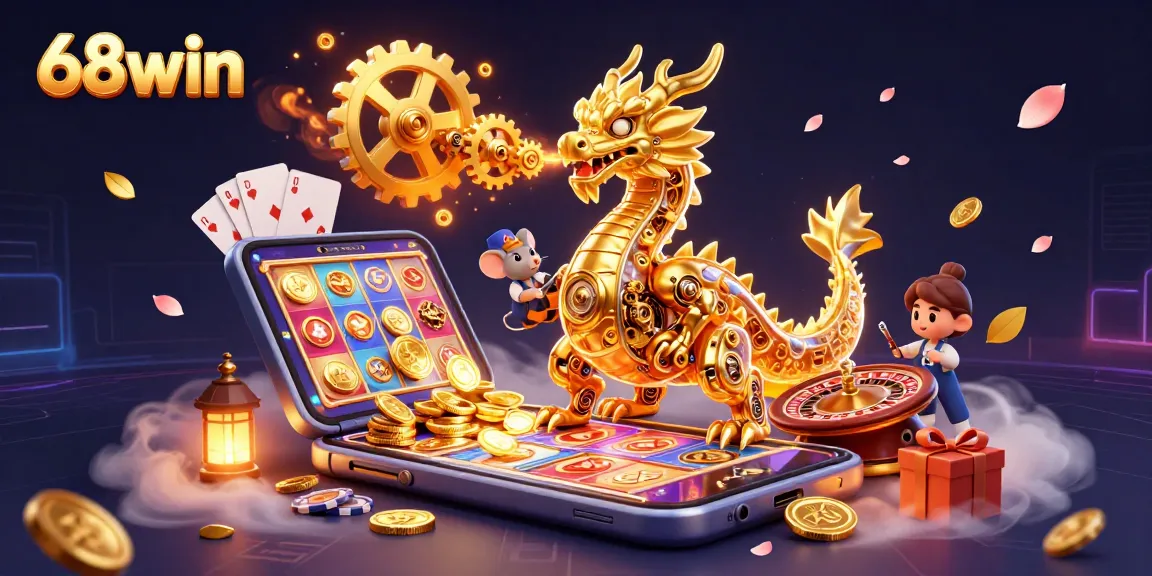 Experience thrilling wins at 68win with a diverse array of casino games and vibrant characters illuminating the online gaming world.