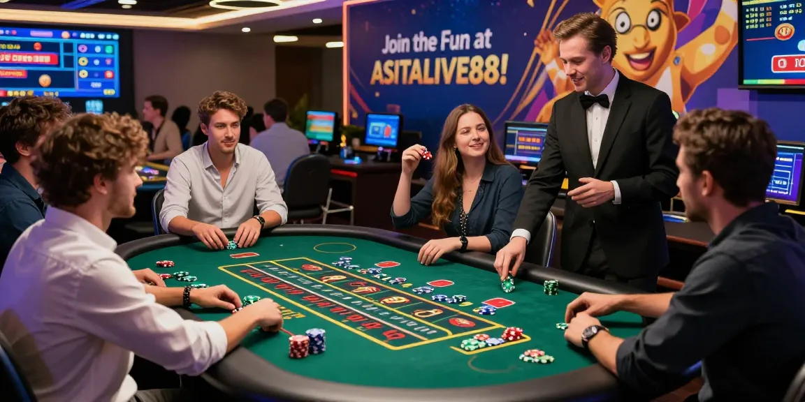 Players enjoying table games at ASIALIVE88 casino, emphasizing excitement and engagement.