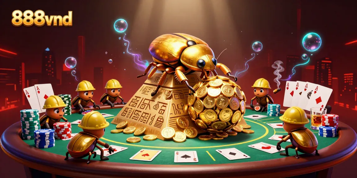 Engage at 888vnd with dynamic betting action featuring golden coins, poker elements, and casino excitement.