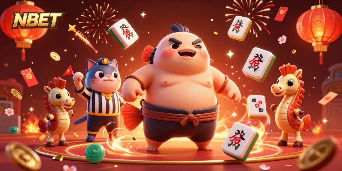 Join the fun with NBET and a 3D cartoon fugu in an underwater casino celebration!