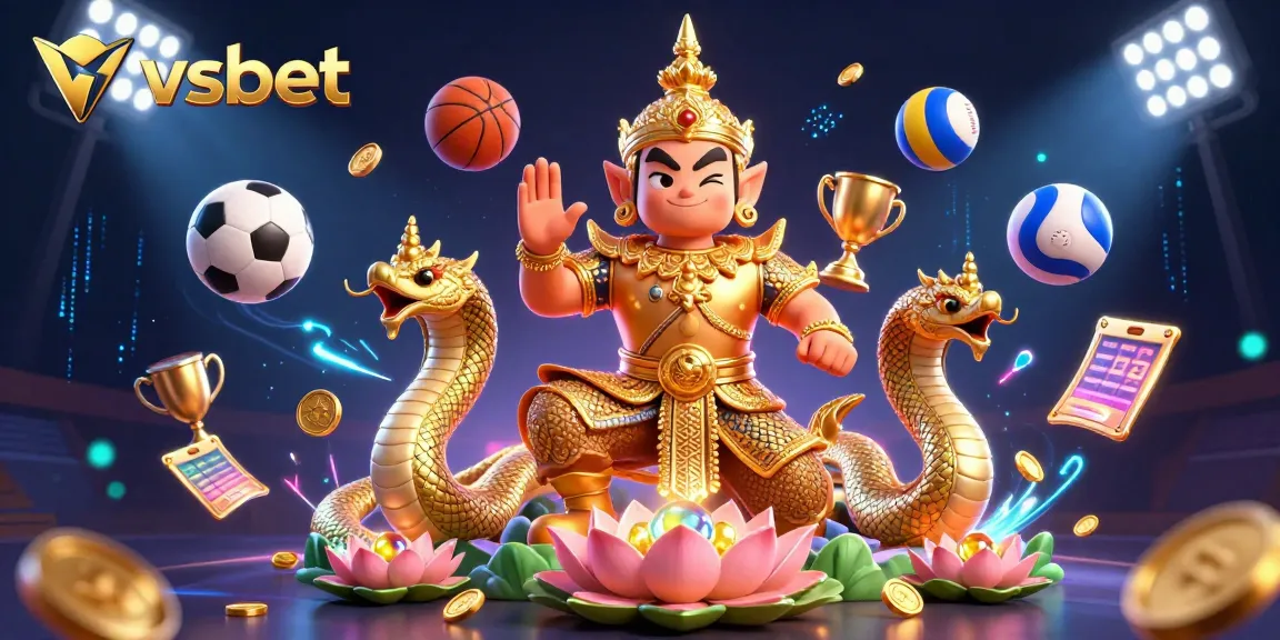 Experience thrilling sports betting at vsbet with dynamic 3D characters and vibrant casino elements.