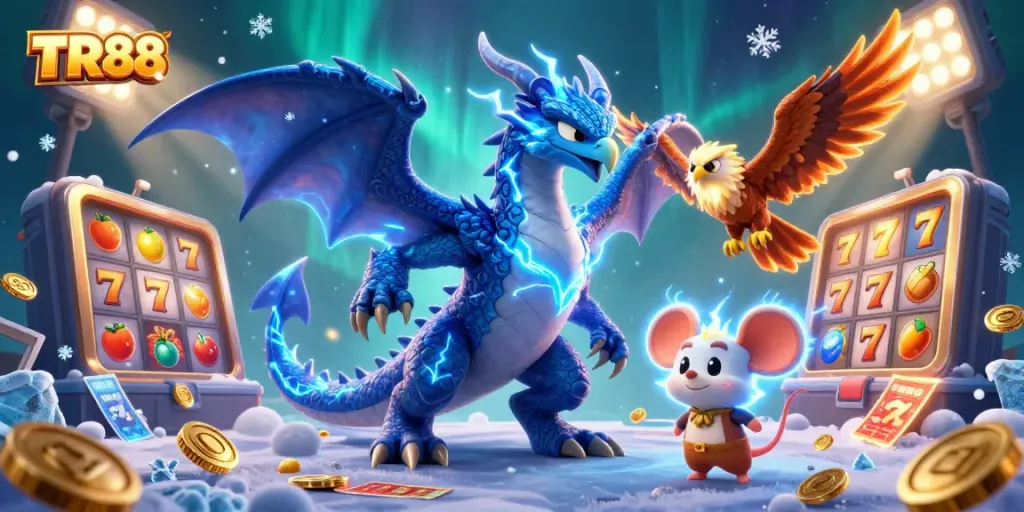 Experience TR88's thrilling slots action with vibrant characters and dynamic gaming elements.