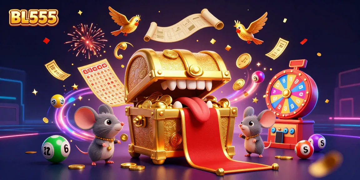 Engage with thrilling jackpots at BL555, featuring vibrant casino elements and colorful illustrations.