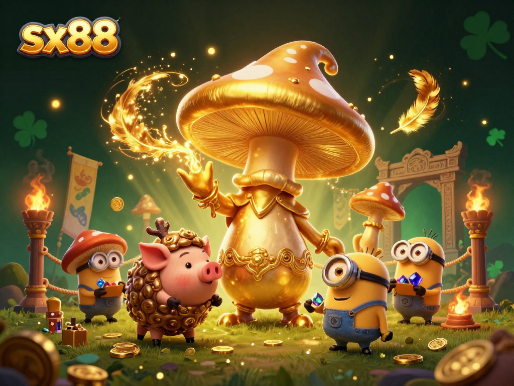Experience vibrant gaming excitement with sx88, featuring magical characters amidst rich casino elements.