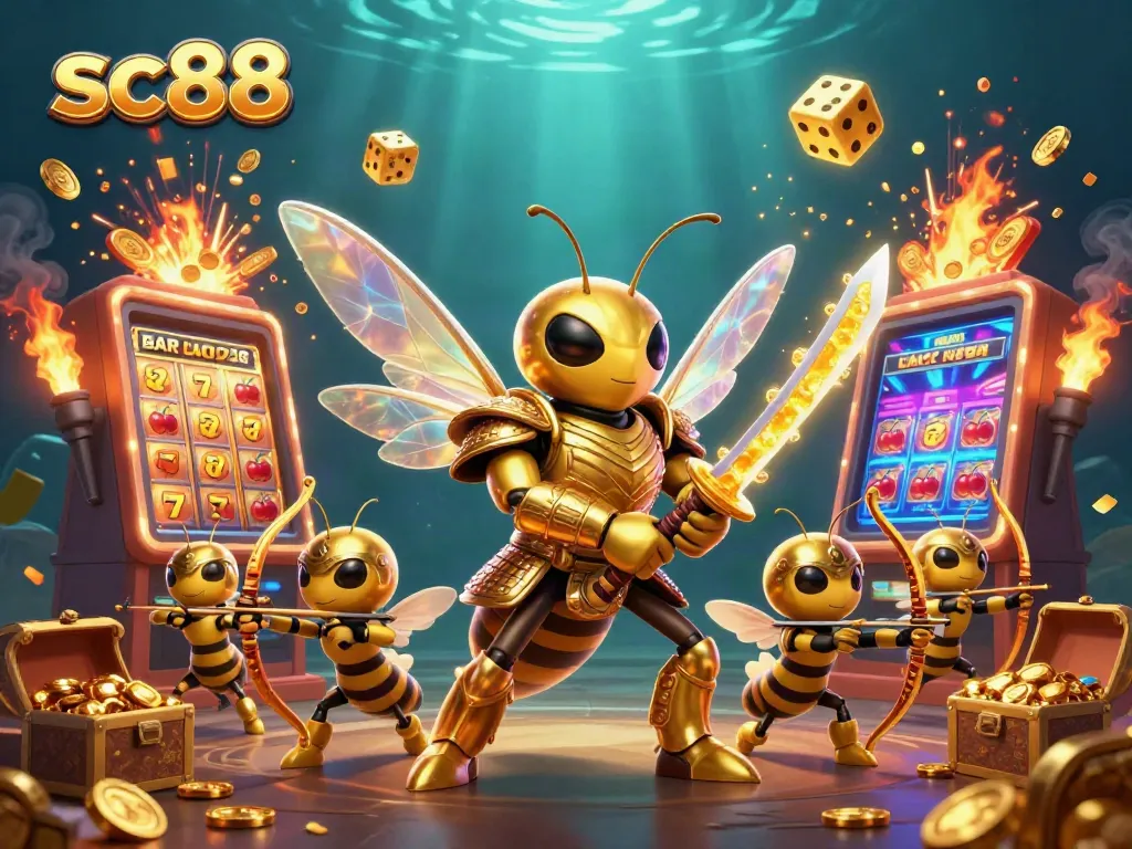 Engage in winning strategies with SC88 themed gaming adventures featuring vibrant slot machines and dynamic characters.