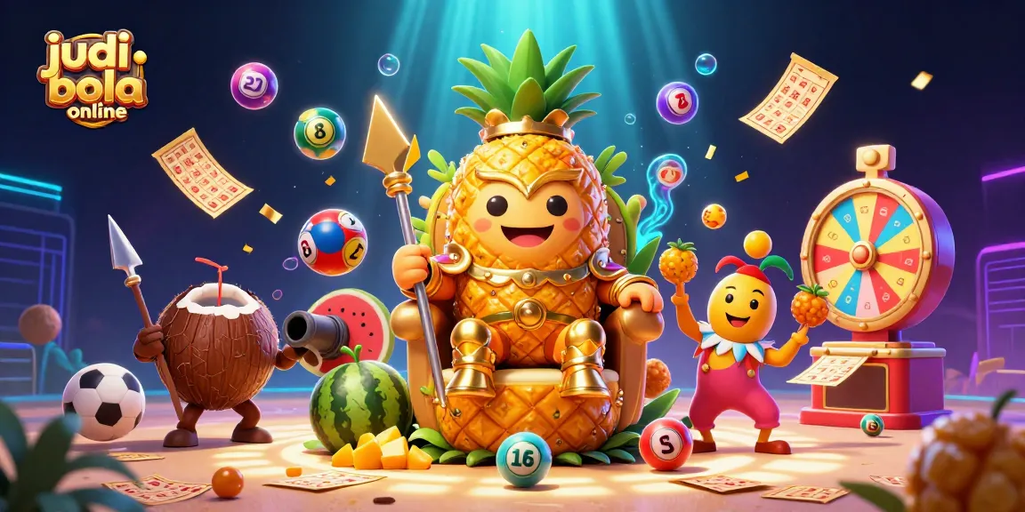 Engage in judi bola online with an exciting 3D scene featuring vibrant characters and dynamic sports elements.