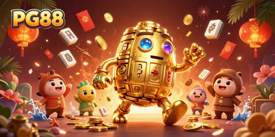 Experience the thrill of PG88 gaming with a vibrant fusion of animated characters and rich casino elements.