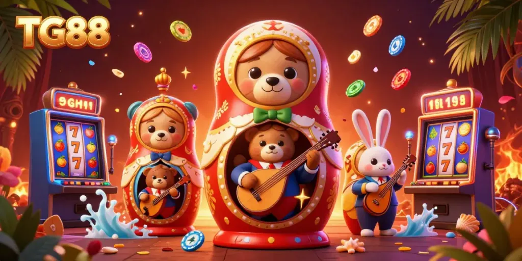 Spin and win at TG88 with colorful slot machines and charismatic casino characters!
