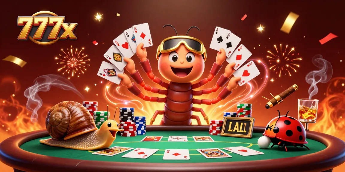 Experience thrilling gameplay with 777x in this vibrant casino scene featuring animated characters.