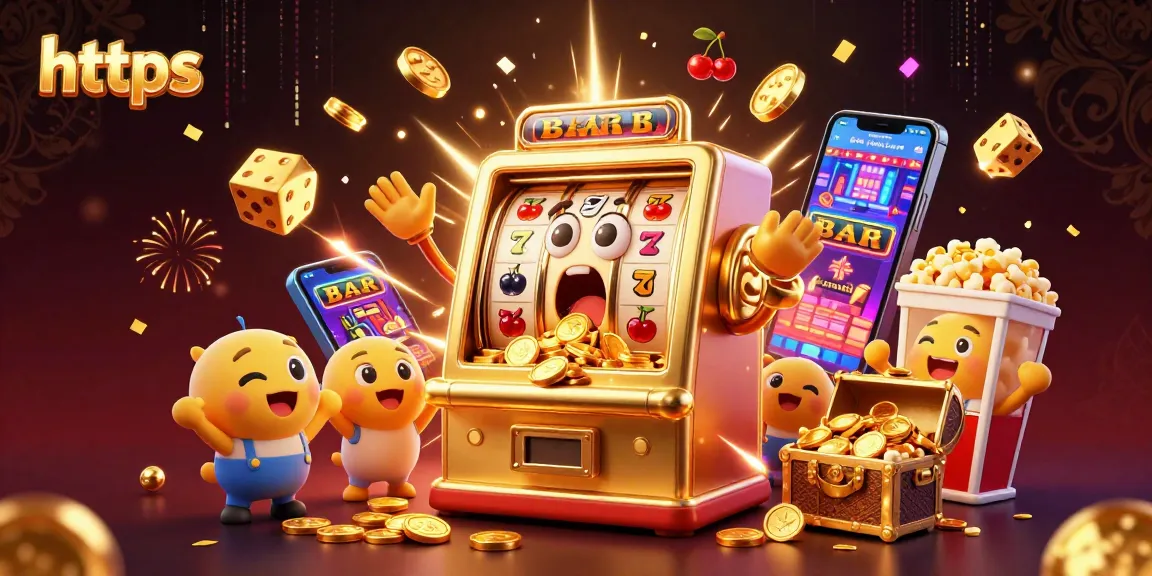 Watch the 3D golden slot machine hit its jackpot as coins pour out excitingly at https