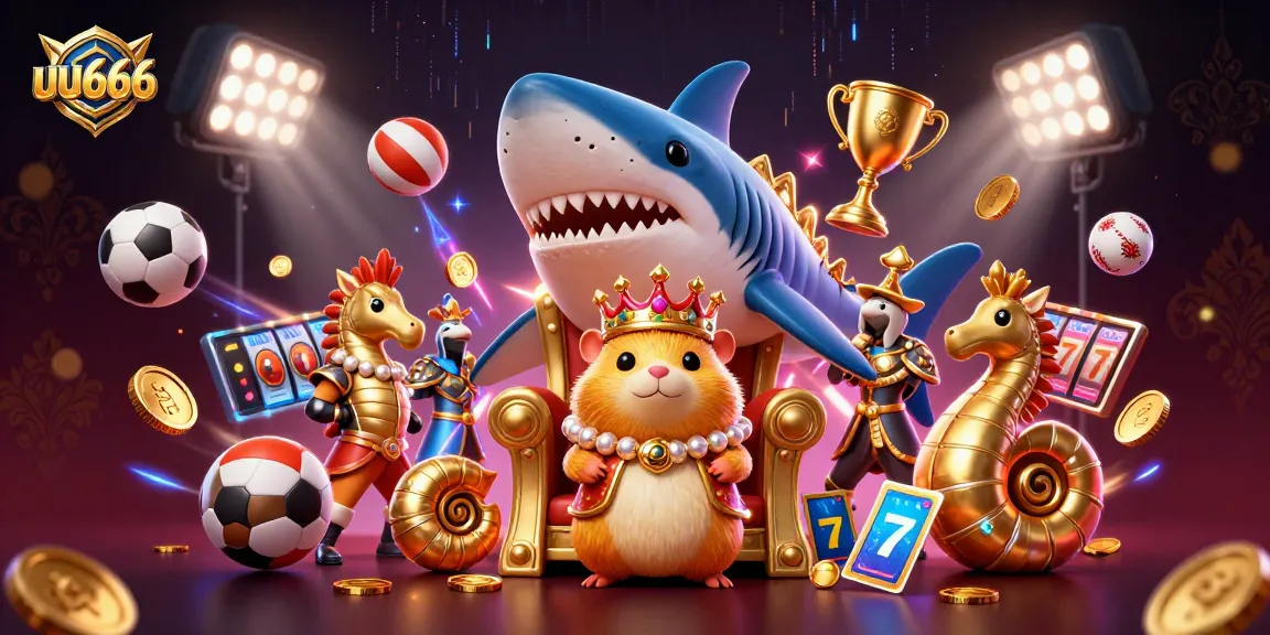 Place bets and win with uu666 in an exciting casino scene filled with sports and gaming elements.