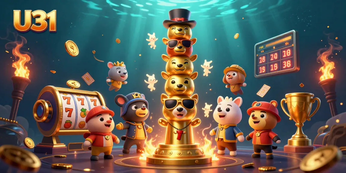 Spin the reels at U31 casino with the vibrant golden totem and slot game elements!