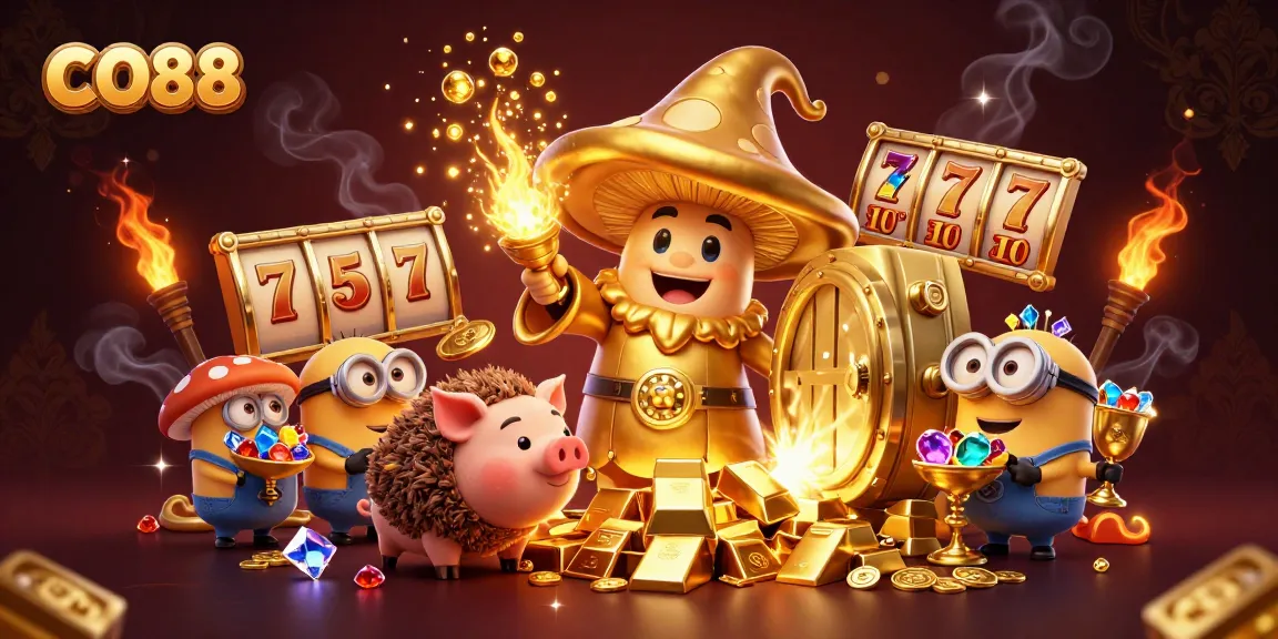 Join in the excitement of CO88 as the magical golden wizard casts spells to win treasures!