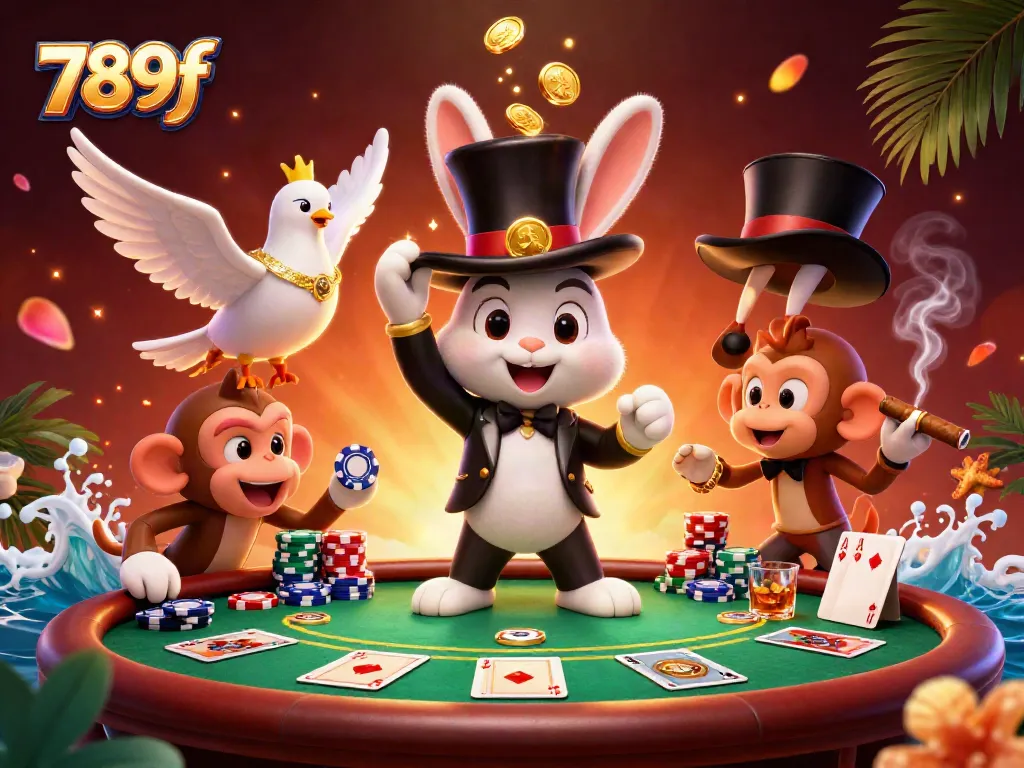 Experience the charm of 789f with a magician rabbit, poker chips, and a dazzling dove.