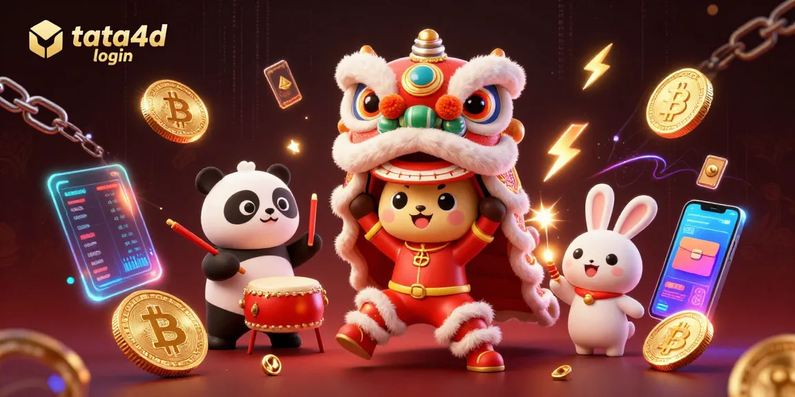 Experience thrilling gameplay with tata4d login, featuring a vibrant 3D lion dance and crypto elements.
