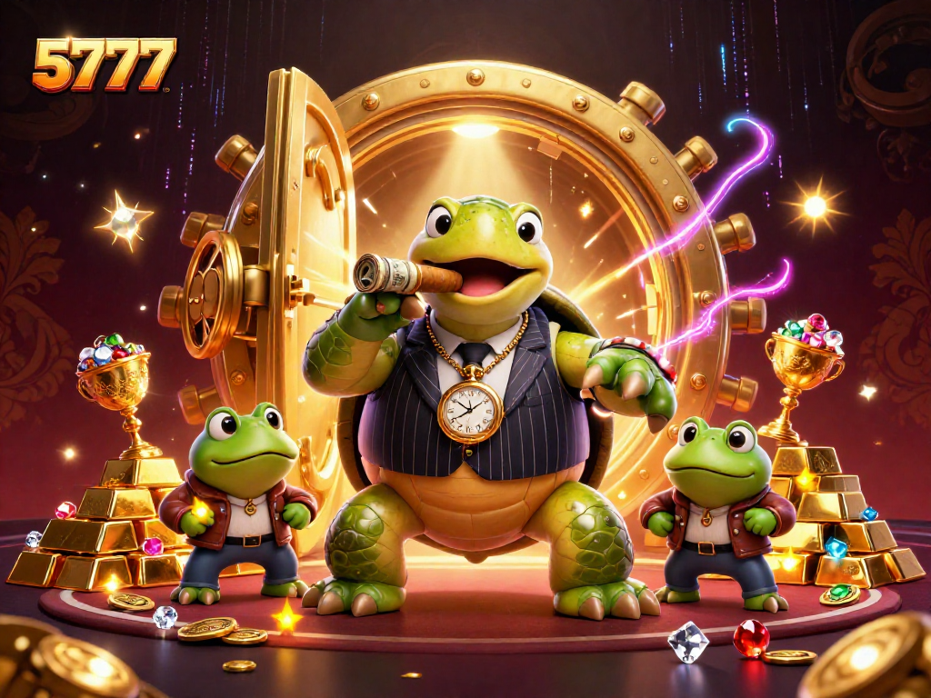 Engage in the vibrant world of 5777, where a turtle mobster rules the casino with style.