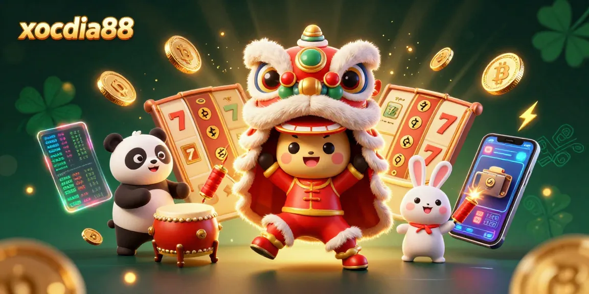 Experience thrilling gameplay at xocdia88 with vibrant slot games and festive characters.