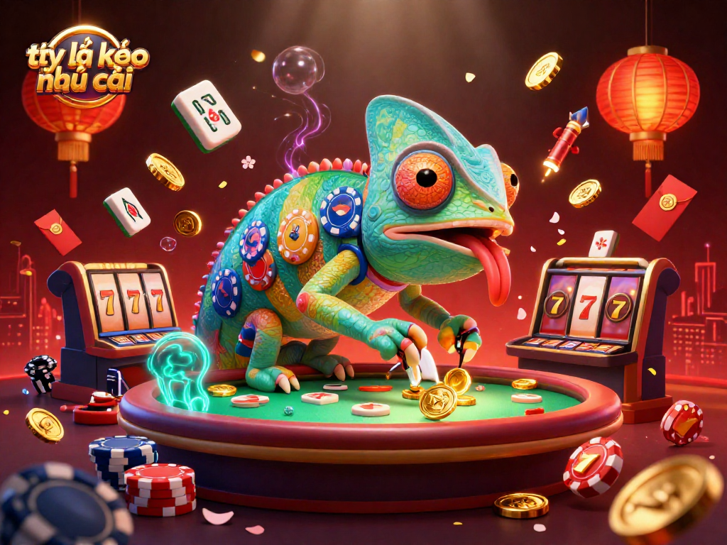 Engage with the thrilling tỷ lệ kèo nhà cái experience surrounded by vibrant casino elements.