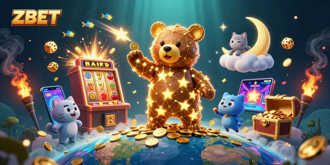 ZBET offers thrilling gameplay with vibrant slot machines and rich casino elements in a dazzling game scene.