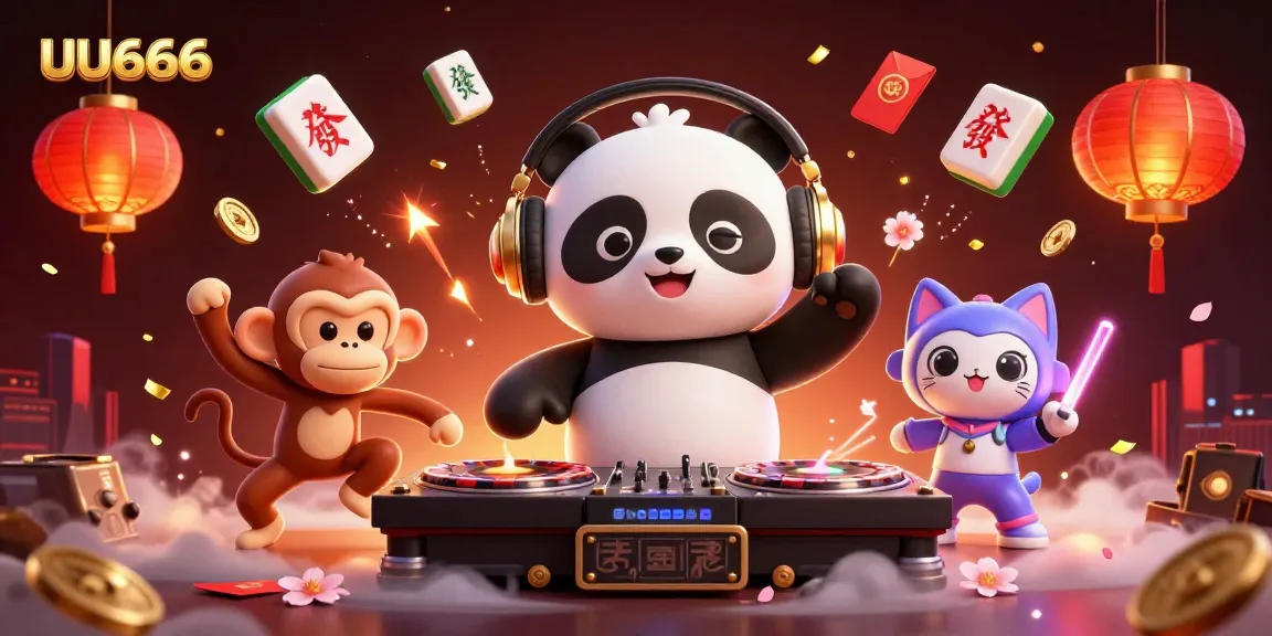Engage in thrilling gaming at UU666 with festive characters and vibrant casino elements