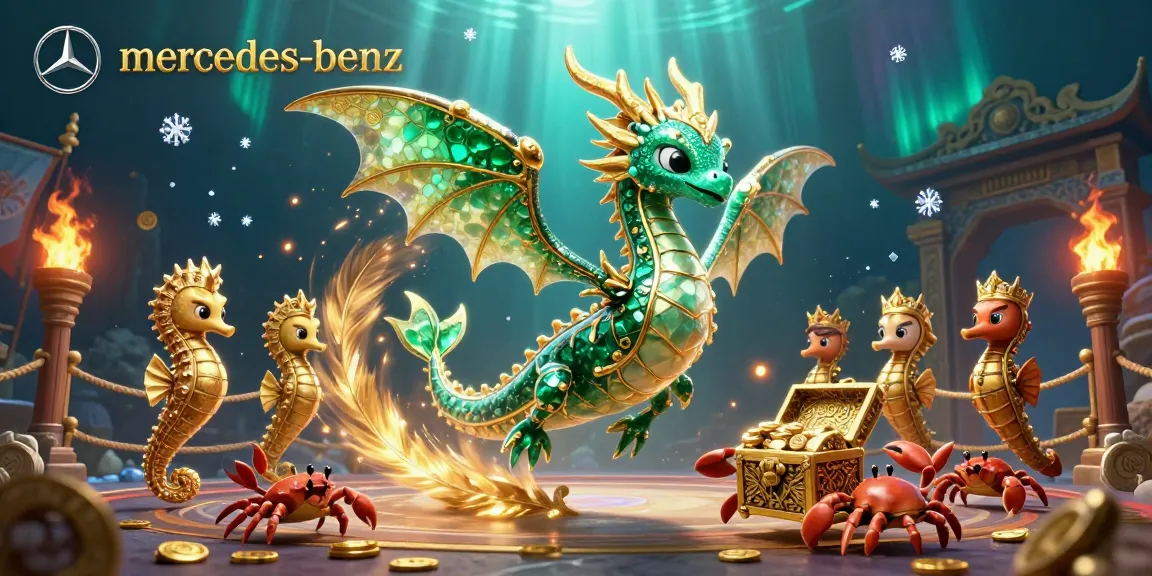 Experience a thrilling underwater casino with mercedes-benz-themed sea creatures and treasures.