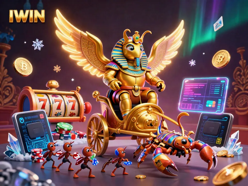 IWIN presents an exciting online casino experience with vibrant, engaging characters and symbols rich in gaming culture.
