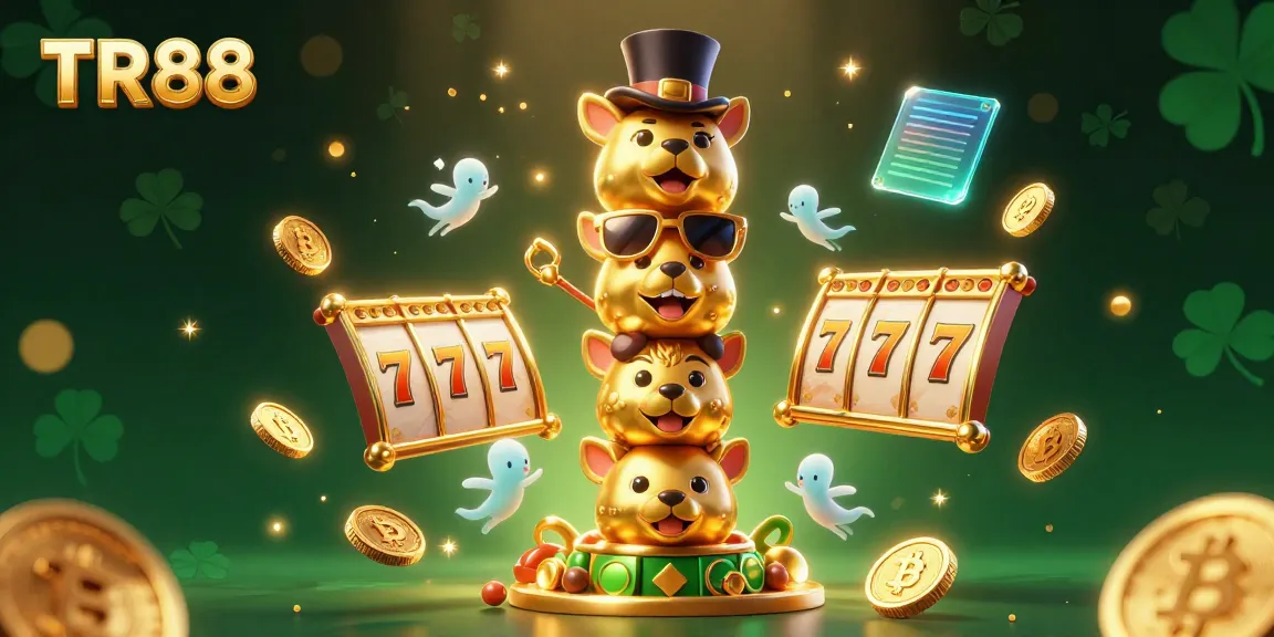 Win big with TR88's dynamic gaming experiences in this vibrant casino-themed illustration.