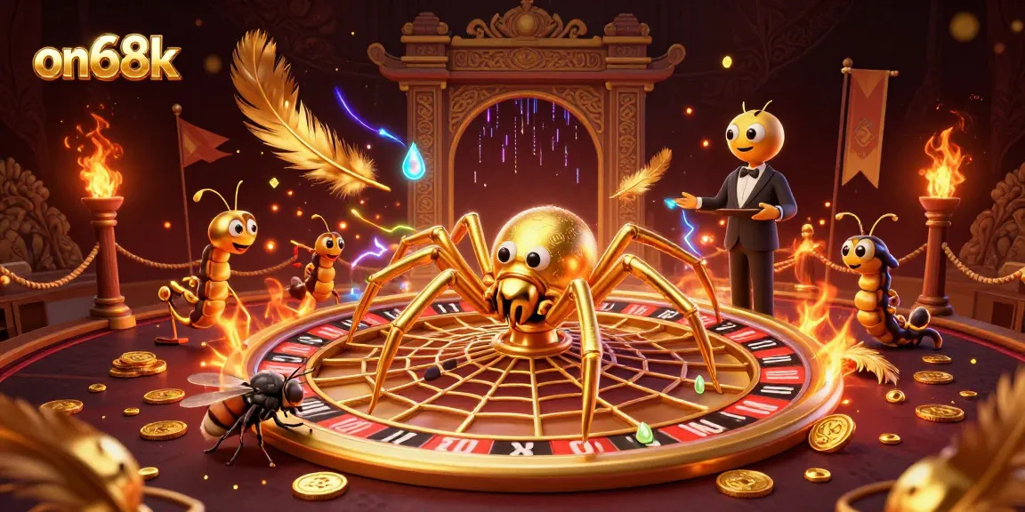 Experience high-stakes betting at on68k with a thrilling roulette-themed 3D illustration.
