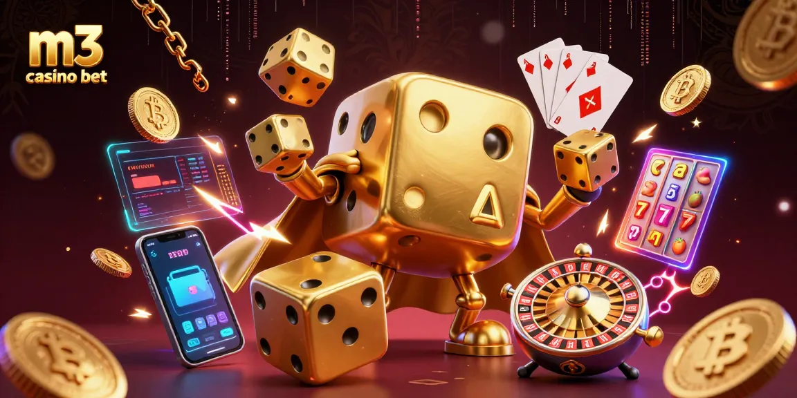 Experience thrilling gameplay at m3 casino bet with vibrant 3D casino illustrations and dynamic gaming elements.