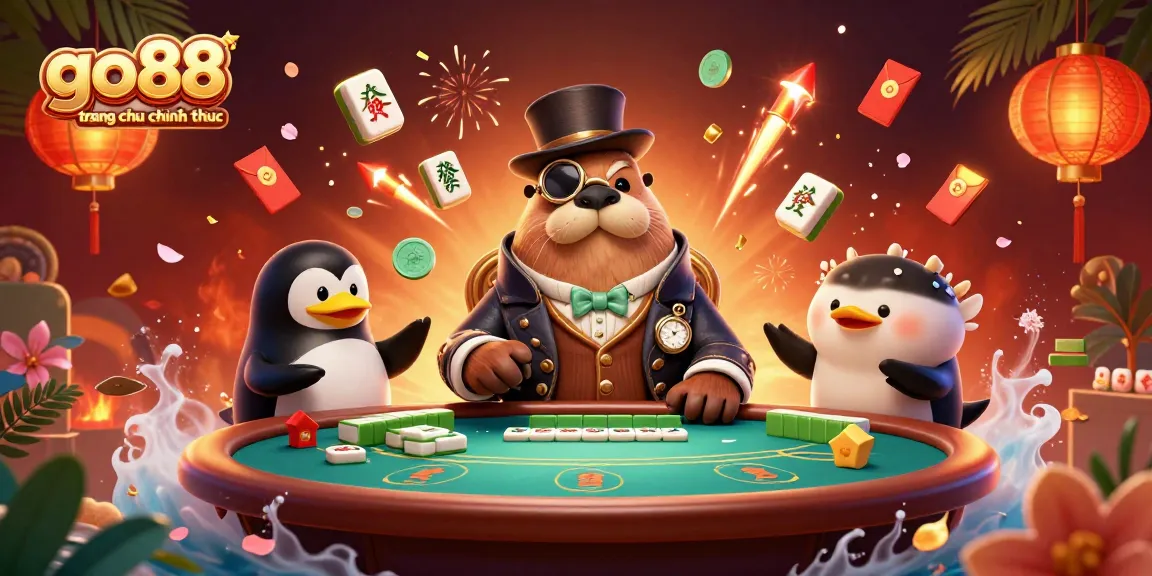 Experience the excitement of go88 trang chu chinh thuc at an underwater poker game featuring a walrus and friends.
