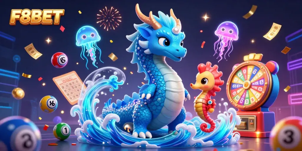 Join the action at F8BET as the vibrant characters engage with lively games, showcasing the thrill of online gambling.