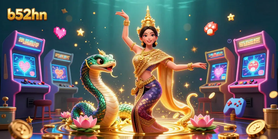 Experience thrilling gaming action at b52hn with vibrant characters and casino elements.