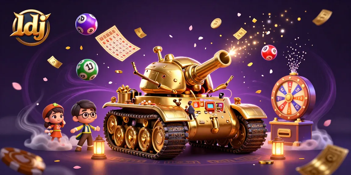 ldj casino scene with a golden beetle tank and lottery elements creating a colorful celebration
