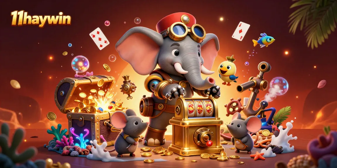 Experience thrills with 11haywin as you engage with steampunk-themed casino magic and vibrant gaming visuals.