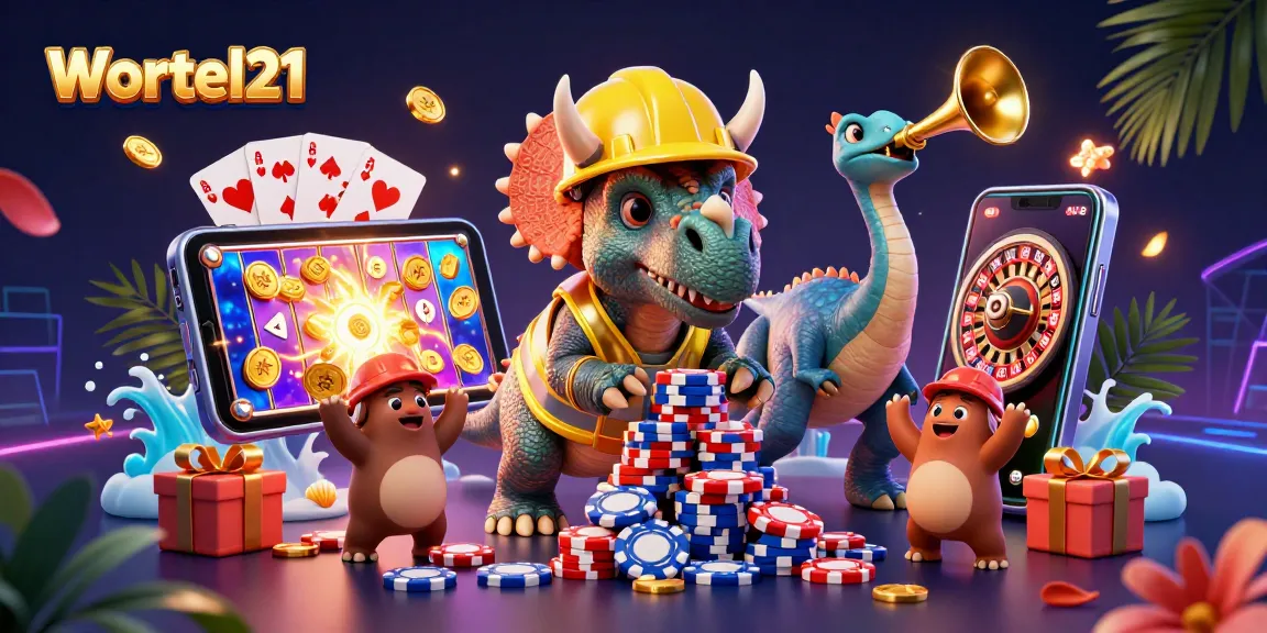 Experience thrilling gameplay with Wortel21 as a triceratops builds poker chip pyramids and wins!