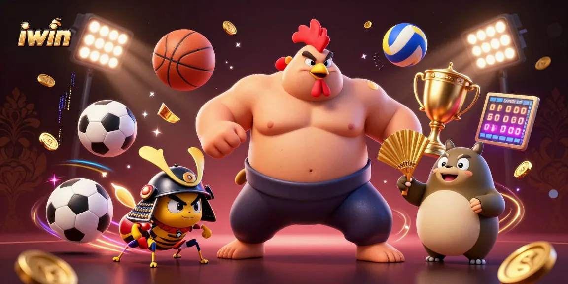 Experience the thrill of iwin as a powerful sumo wrestler rooster and samurai cricket clash in a dynamic gambling scene