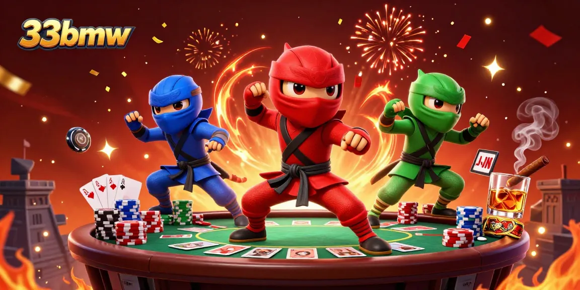 Experience thrilling action with the 33bmw ninja chameleons at a vibrant poker showdown.