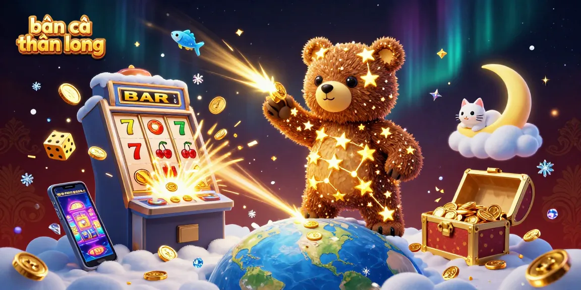 Engage with bắn cá thần long in an ultra-detailed 3D casino environment filled with colorful game elements.