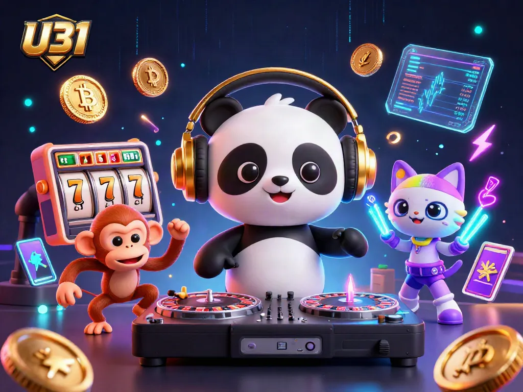 Engage with U31's vibrant casino atmosphere through the exciting DJ panda, slot reels, and lively gaming elements.