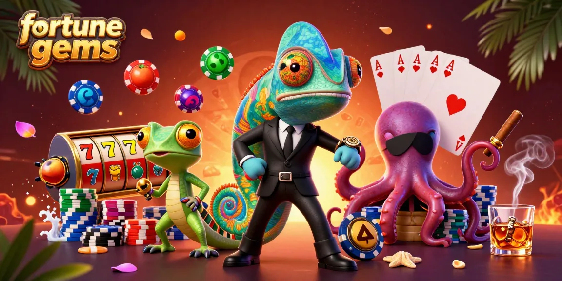 Engage with fortune gems through an exciting slot game scene featuring dynamic characters and vibrant casino elements.