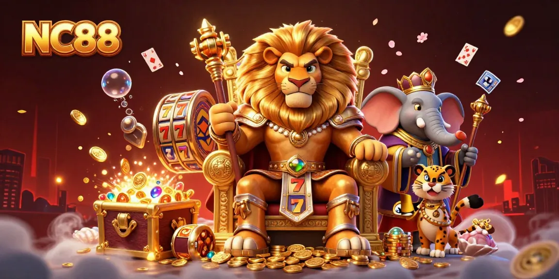 Engage in thrilling gameplay with NC88, featuring an energetic casino scene with vibrant characters and rich visuals.