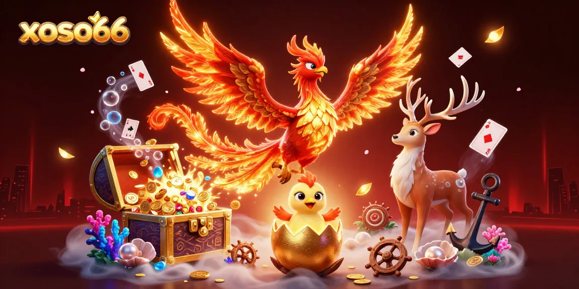 Experience the thrill of winning with xoso66 in this vibrant 3D casino scene.