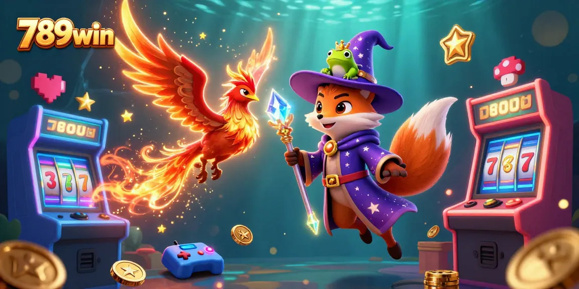 Experience thrilling gaming adventures with 789win's vibrant casino illustration showcasing slots, jackpots, and a magical atmosphere.