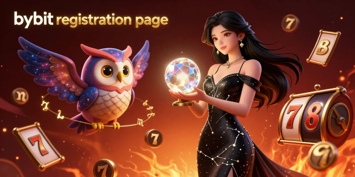 Engage with the bybit registration page while exploring a vivid online casino scene featuring dynamic slot reels and magical elements.