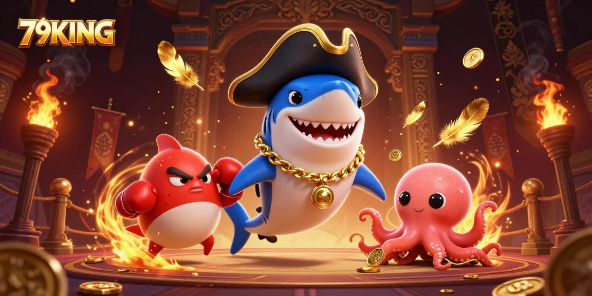 Bet big with 79KING’s thrilling games featuring a pirate shark, pufferfish, and octopus.