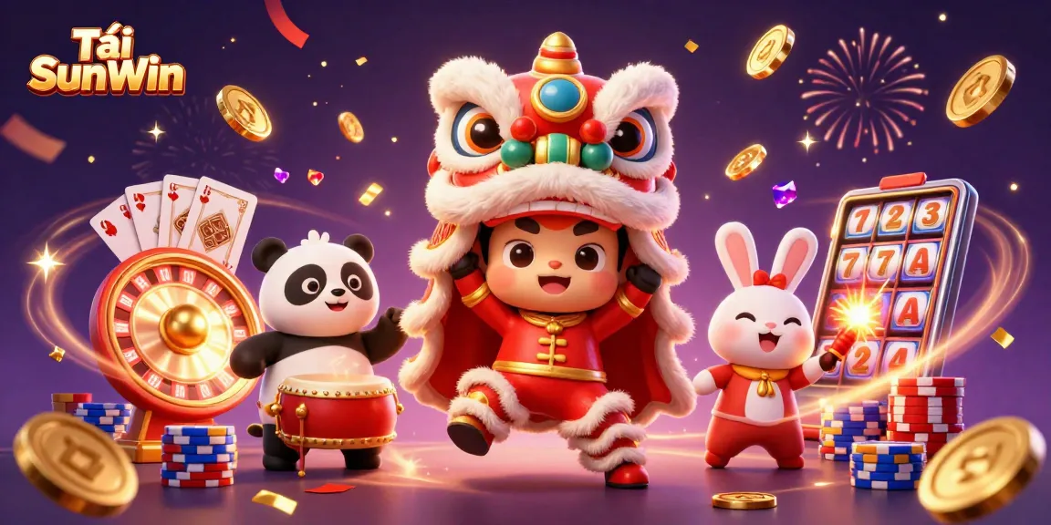 Experience the excitement of gambling with Tải SunWin's colorful and dynamic casino elements, featuring captivating characters.
