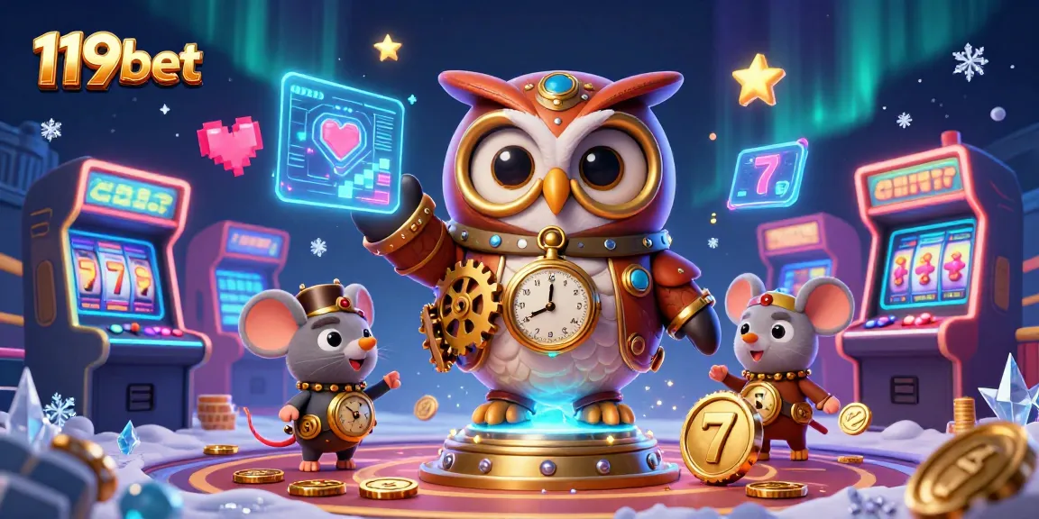 Experience exciting gaming adventures with 119bet in a vibrant casino-inspired 3D scene.