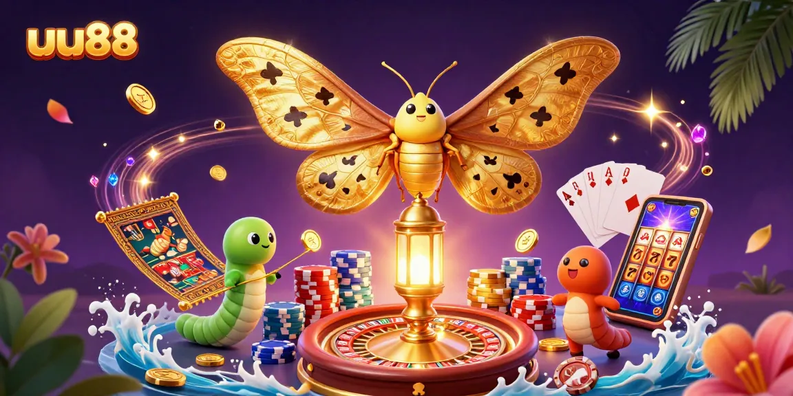 Experience the thrill of uu88 gaming with vibrant slot reels and dazzling casino elements.