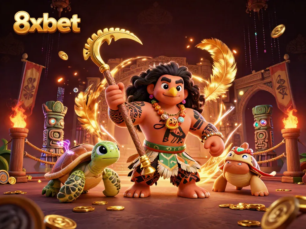 Engage in thrilling 8xbet adventures with dynamic characters in a vibrant casino scene.